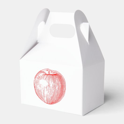 Candy Apple Red Letterpress Appel Bedankdoosjes (Voorkant Zijde)