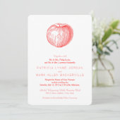 Candy Apple Red Letterpress Appel Kaart (Staand voorkant)