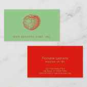 Candy Apple Red Letterpress Appel Visitekaartje (Voorkant / Achterkant)
