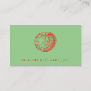 Candy Apple Red Letterpress Appel Visitekaartje