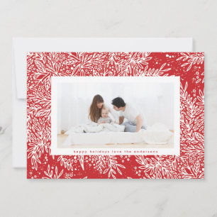 Candy Apple Rode Ijs Witte Sneeuwvlok Foto Frame Feestdagenkaart