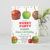Candy Apple verjaardagsfeest uitnodiging (Staand voorkant)