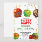 Candy Apple verjaardagsfeest uitnodiging (Voorkant / Achterkant)