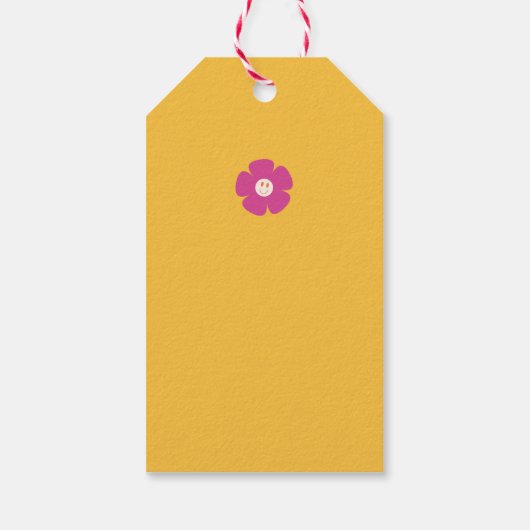 Candy bag labels for Daisy Rainbow birthday Cadeaulabel (Achterkant)