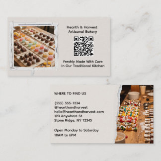 Candy Bakeshop met afbeelding en QR-code Visitekaartje