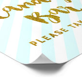 Candy Bar Baby Shower Bord met blauwe gouden strep Poster (Hoek)