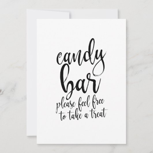 Candy Bar Betaalbaar Calligrafie Huwelijksbord Kaart (Voorkant)