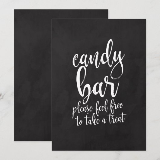 Candy Bar Betaalbare Chalboard Trouw Teken Kaart (Voorkant / Achterkant)