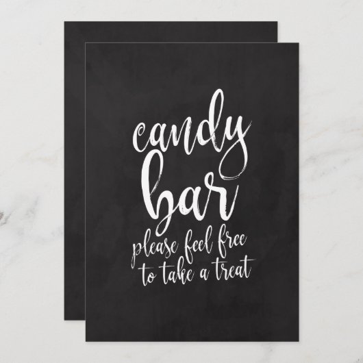 Candy Bar Betaalbare Chalboard Trouwbord Kaart (Voorkant / Achterkant)