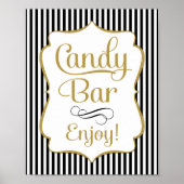 Candy Bar Bord Zwart Goud Buffet Poster (Voorkant)