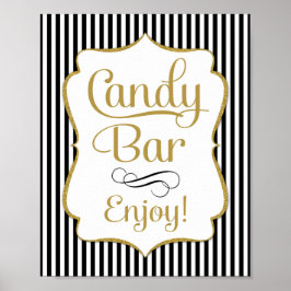 Candy Bar Bord Zwart Goud Buffet Poster