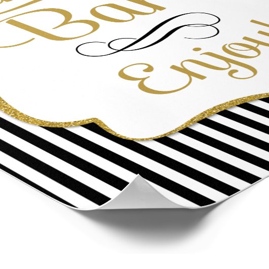 Candy Bar Bordje Black Gold Buffet Poster (Hoek)