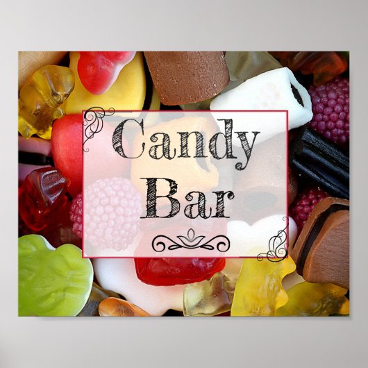 Candy Bar Bruiloft of Baby Shower Bord Poster (Voorkant)