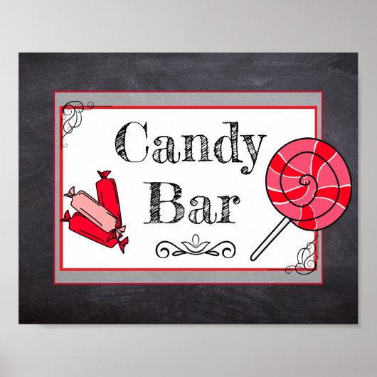Candy Bar Bruiloft of Baby Shower Bord Poster (Voorkant)