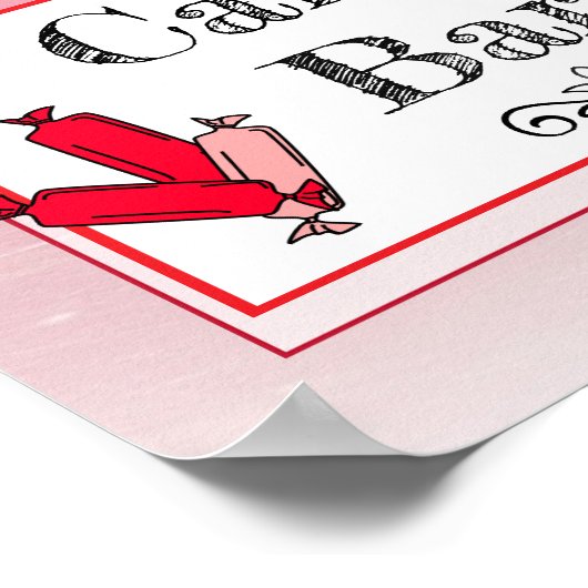 Candy Bar Bruiloft Rood Bord Poster (Hoek)