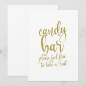 Candy Bar Goud Glitter Betaalbaar Huwelijksbord Kaart (Voorkant / Achterkant)
