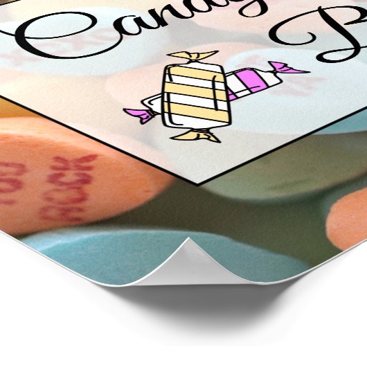 Candy Bar Huwelijk of Baby Shower Bord Poster (Hoek)