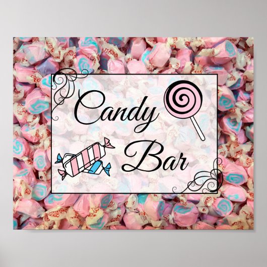 Candy Bar Huwelijk of Baby Shower Bord Poster (Voorkant)