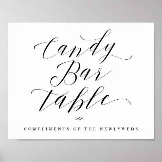Candy Bar Tafel Chic Bruidsmeisje Feest of Bruilof Poster (Voorkant)