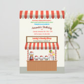 Candy Bar Verjaardagsfeest Uitnodiging (Staand voorkant)