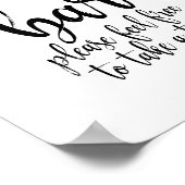 Candy Bar Zwart en Wit Script 8x10 Trouwbord Poster (Hoek)