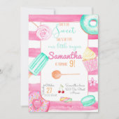 Candy Birthday Invitation, Sweets Invite Kaart (Voorkant)