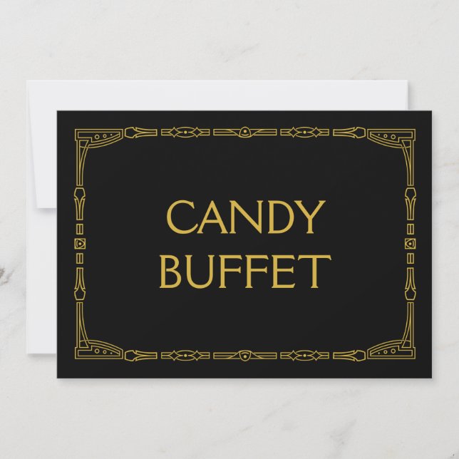 "Candy Buffet" Kunst Goud Deco Stijl Trouw Huwelij (Voorkant)
