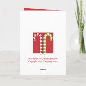 Candy Canarische rode groene kerstkaart Feestdagen Kaart (Achterkant)