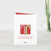 Candy Canarische rode groene kerstkaart Feestdagen Kaart (Achterkant)