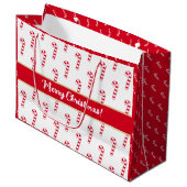 Candy Candy Candy Canes Merry Kerstmis Groot Cadeauzakje (Voorkant Gekanteld)