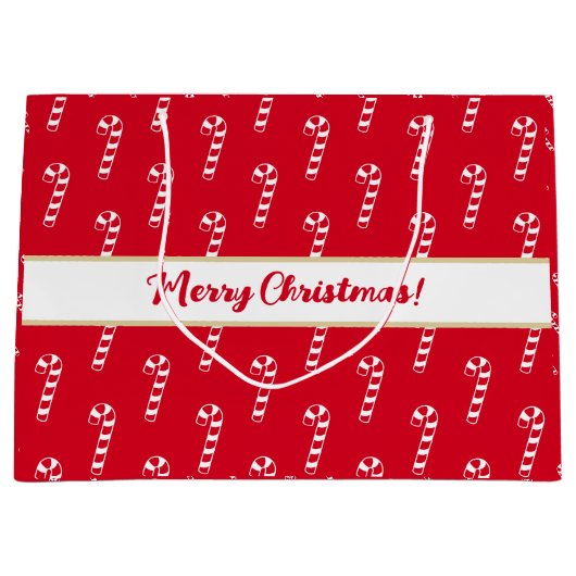 Candy Candy Candy Canes Merry Kerstmis Groot Cadeauzakje (Voorkant)