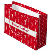 Candy Candy Candy Canes Merry Kerstmis Groot Cadeauzakje (Voorkant Gekanteld)