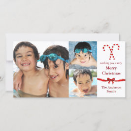 Candy Cane 3 Foto's Kerstmis - Fotokaart Feestdagenkaart