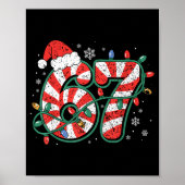 Candy Cane 67 Funny Christmas 67 Six Seven Candy C Poster (Voorkant)
