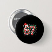 Candy Cane 67 Grappige Kerstmis 67 Zes Zeven Candy Ronde Button 5,7 Cm (Voorkant /achterkant)