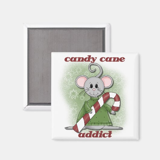 Candy Cane Addict Tshirts en geschenken Magneet (Voorkant / Achterkant)
