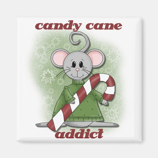 Candy Cane Addict Tshirts en geschenken Magneet (Voorkant)