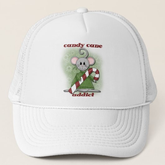 Candy Cane Addict Tshirts en geschenken Trucker Pet (Voorkant)