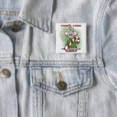Candy Cane Addict Tshirts en geschenken Vierkante Button 5,1 Cm (In situ)
