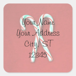 Candy Cane Address Sticker