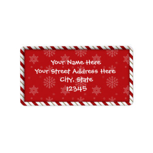 Candy Cane Adresetiketten Etiket