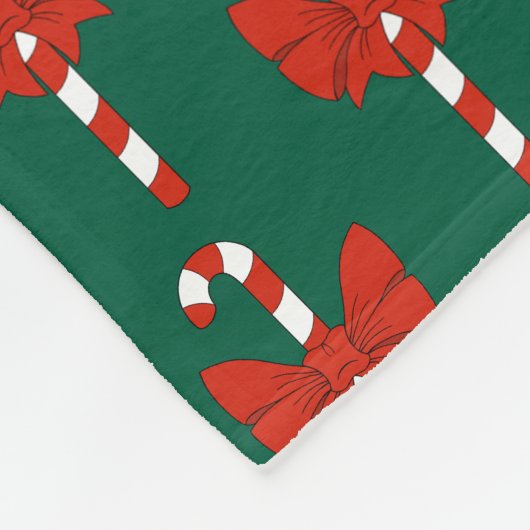 Candy Cane and Bow Fleece Deken (Hoek)