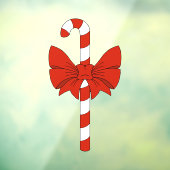 Candy Cane and Bow Raamsticker (Vel 3)
