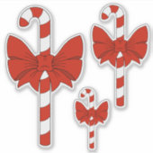 Candy Cane and Bow Sticker (Voorkant)
