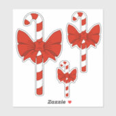 Candy Cane and Bow Sticker (Vel)