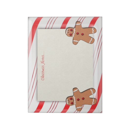 Candy Cane and Gingerbrood Man Cookies Notitieblok (Linkerzijde)