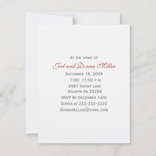 Candy Cane and Holly Party Invitations Kaart (Achterkant)