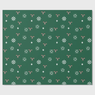 Candy Cane and Snowflakes Wrapping Paper Cadeaupapier