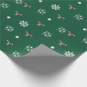 Candy Cane and Snowflakes Wrapping Paper Cadeaupapier (Hoek)