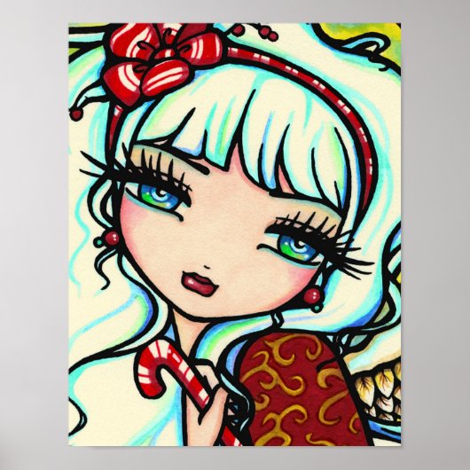 Candy Cane Angel Art van Hannah Lynn Poster (Voorkant)